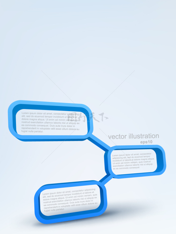 簡約藍色立體邊框商務背景