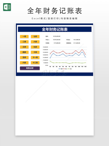 全年財(cái)務(wù)記賬表