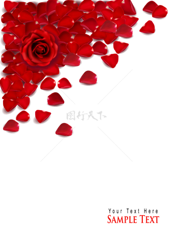 情人节红玫瑰花瓣背景
