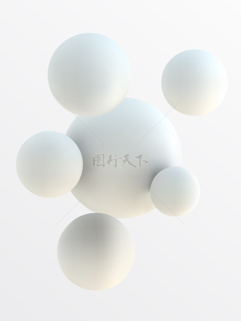 3D立体白色圆球矢量背景