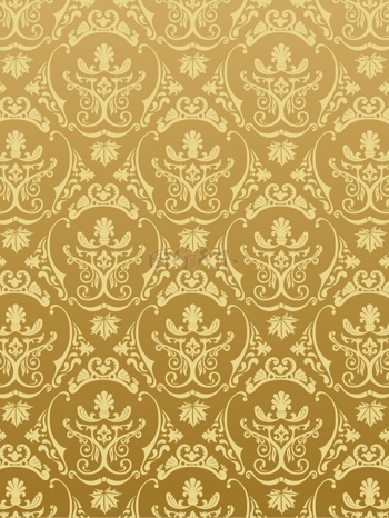 传统 欧式俄式花卉底图底纹  图案背景贴图 黄底金色宝瓶花 