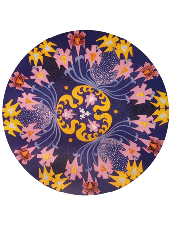 传统   抽象花卉草木 底图底纹  图案背景贴图 圆形紫花
