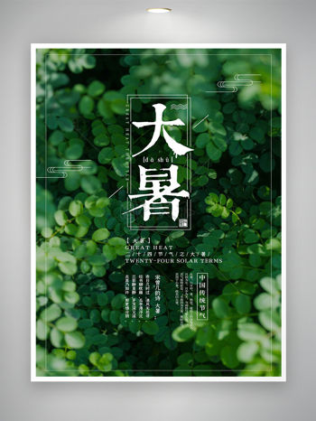 中国传统节气大暑宣传清新创意海报