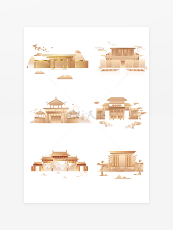 高端新中式欧式住宅商业地产建筑矢量