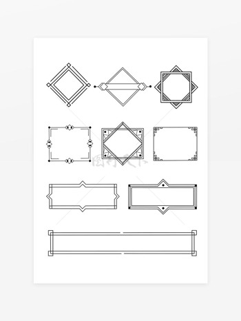 欧式花纹边角边框标题框图腾花边分割线