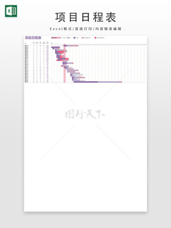 彩色活动项目日程表