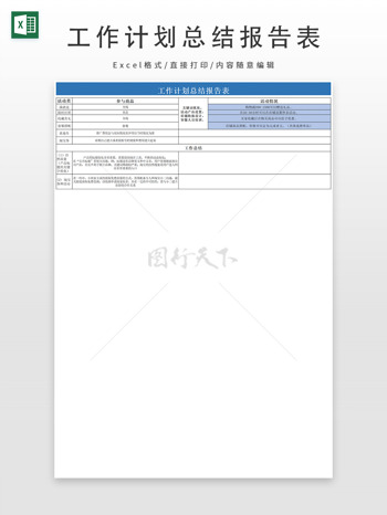 营销推广工作计划总结报告表