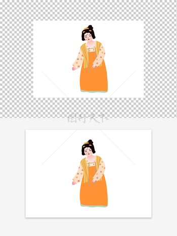 简约装扮的古代侍女形象