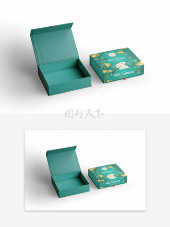 简约创意国潮风中式主题月饼礼盒样机