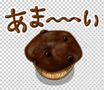 手绘日式美味巧克力豆风味的纸杯蛋糕马芬